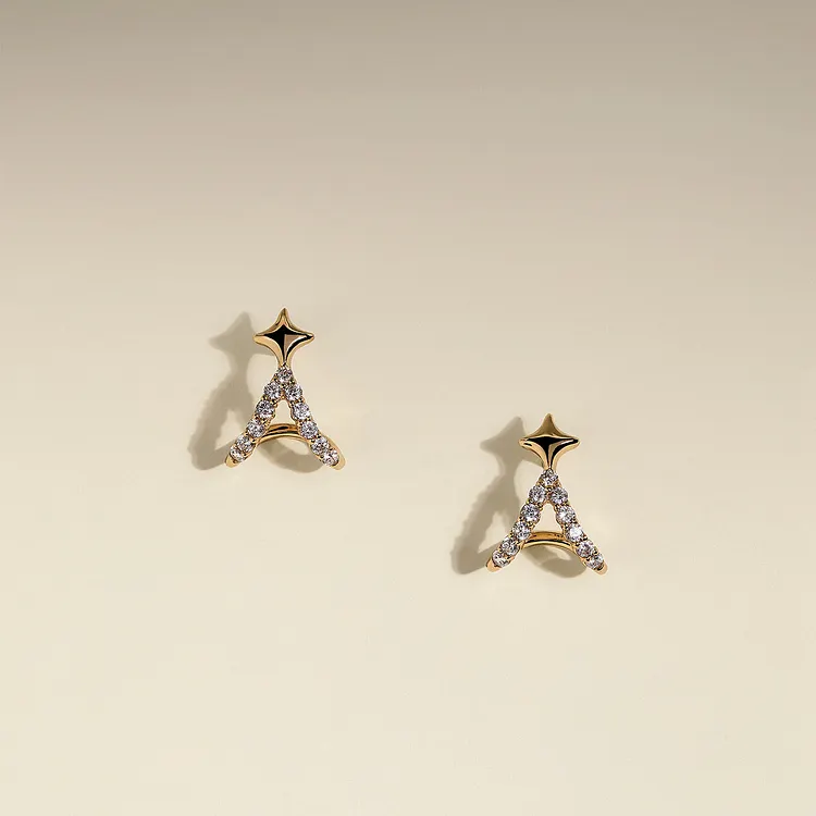 Cosmic Star Illusion Studs in Gold
