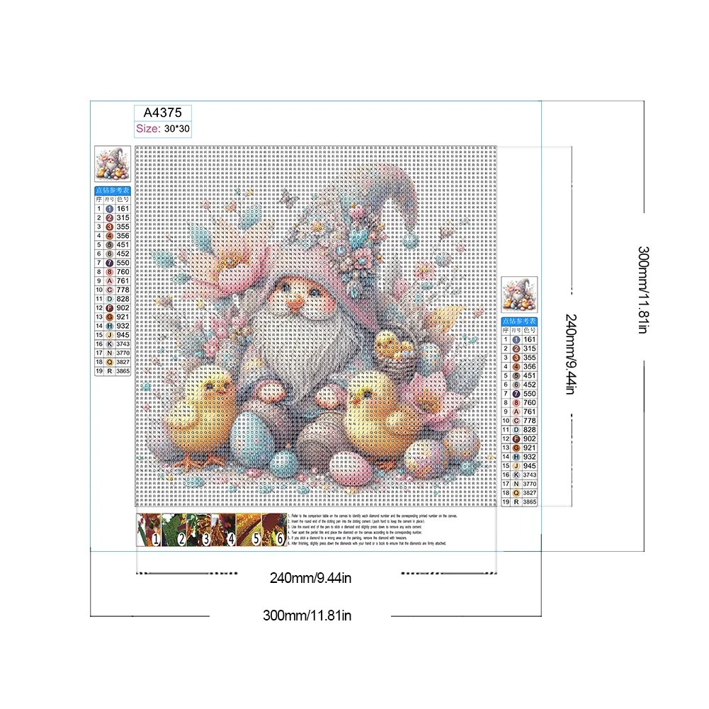 Full Round Diamond Painting 30*30cm - Beautiful Goblin And Chicken