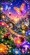 Luxury AB Velvet Diamond Painting Kit - Firefly Insect Party