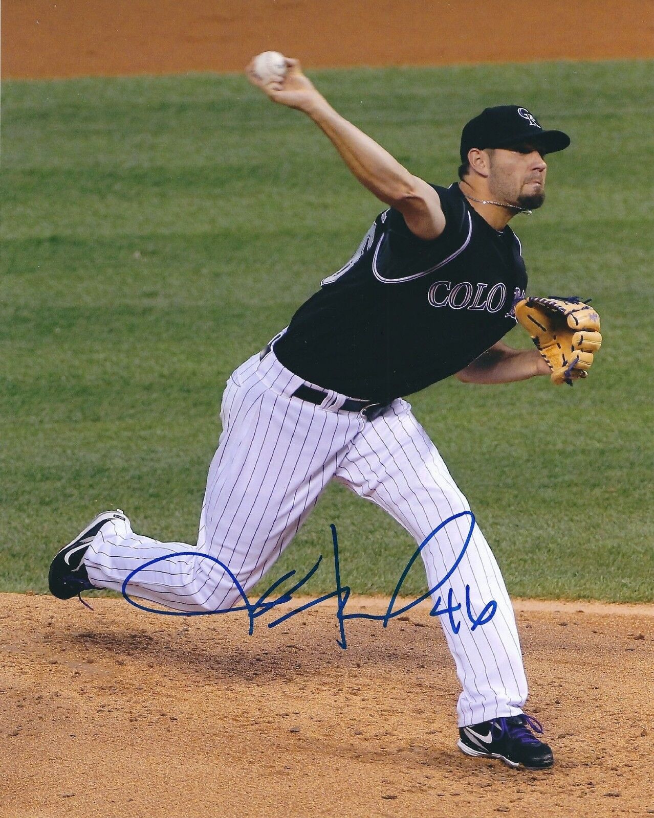 Autographed JASON HAMMEL Colorado Rockies 8x10 Photo Poster painting W/COA