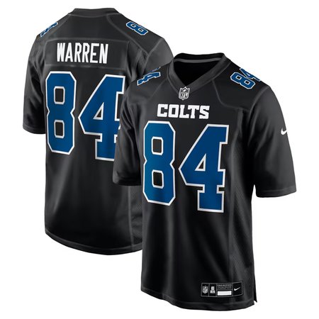 Youth Indianapolis Colts #84 Tyler Warren  Carbon Black Fashion Game Jersey
