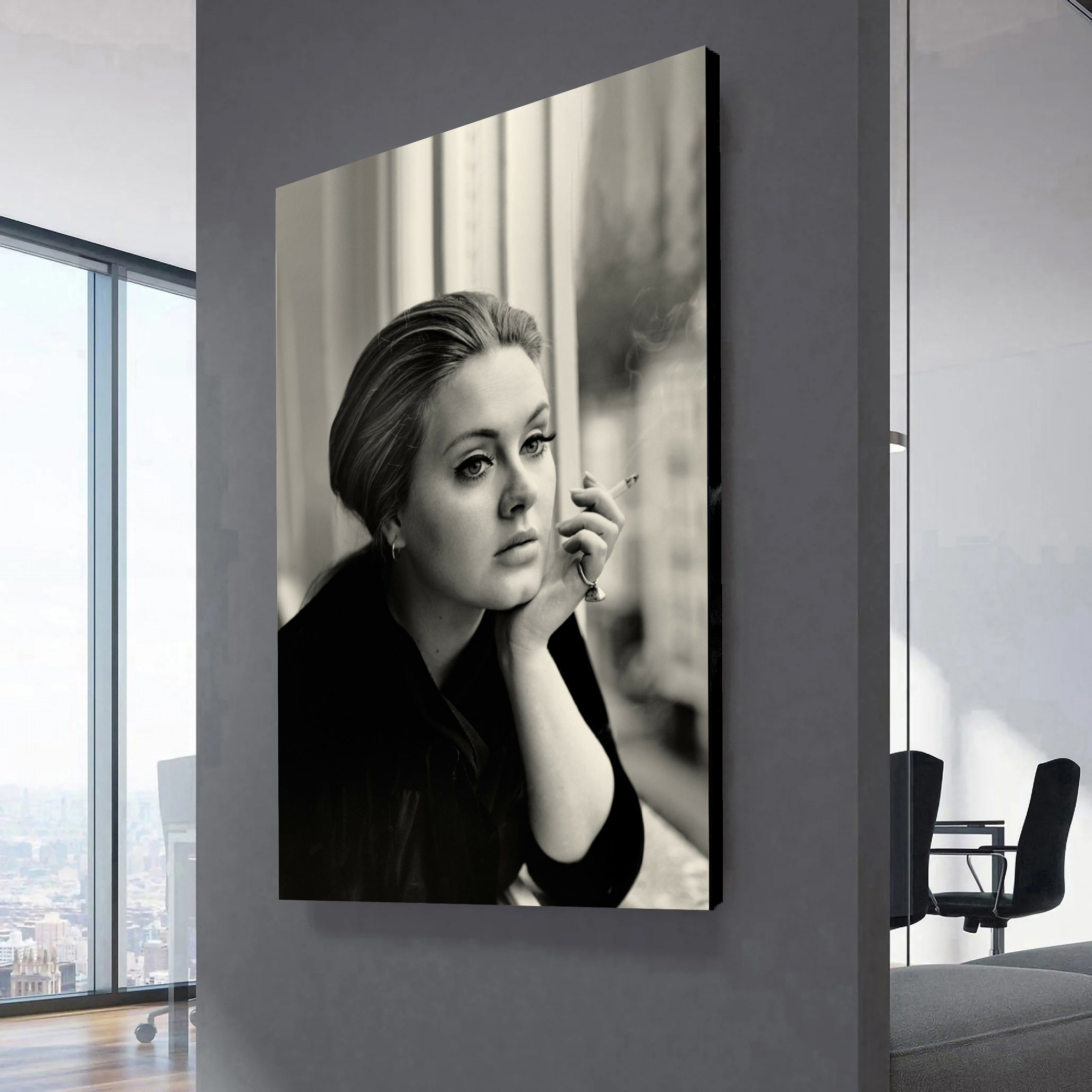 Adele Smoking Canvas Wall Art 