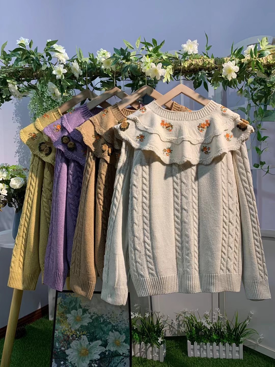 Chicfifth Sweater Women Winter Long Sleeve High Quality Autumn Vintage Top Knitted Cardigan