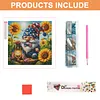 Sunflower Gnome 5D Square Drill Diamond Painting Kit 35x35cm for Adults Beginners DIY Home Decor Gift
