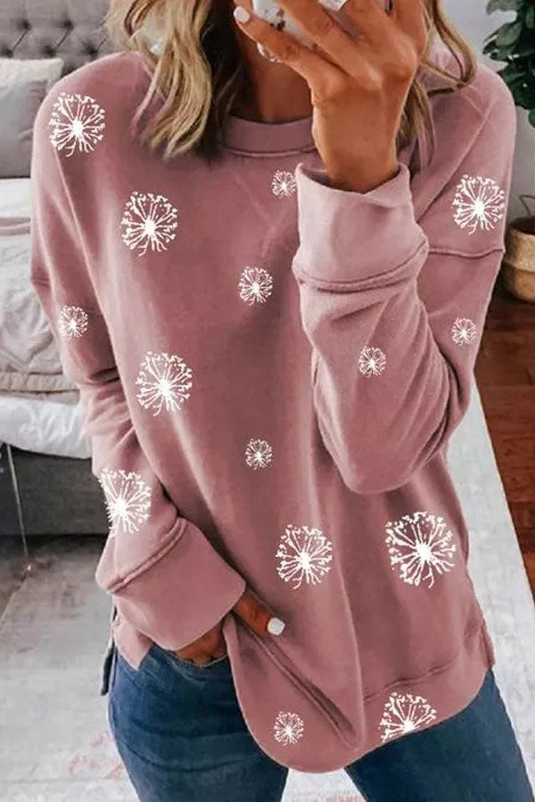 Casual Printed Plus Size Sweatshirt