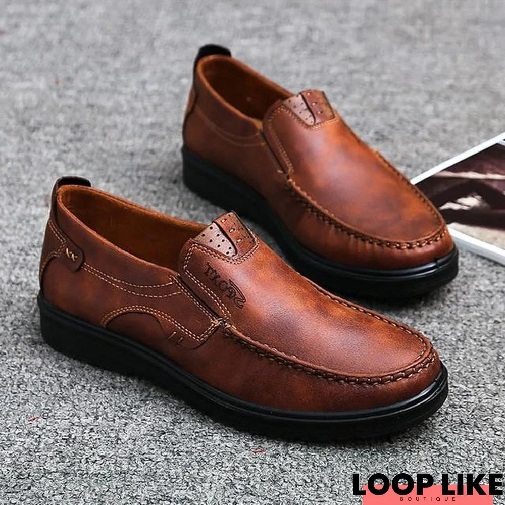 Men Breathable Casual Loafers Flats Shoes Slip On Driving Shoes Plus Size