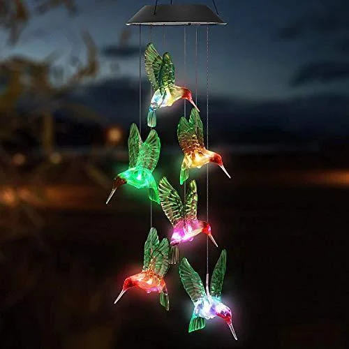 2021 Solar-Powered Dangling Hummingbird Lights