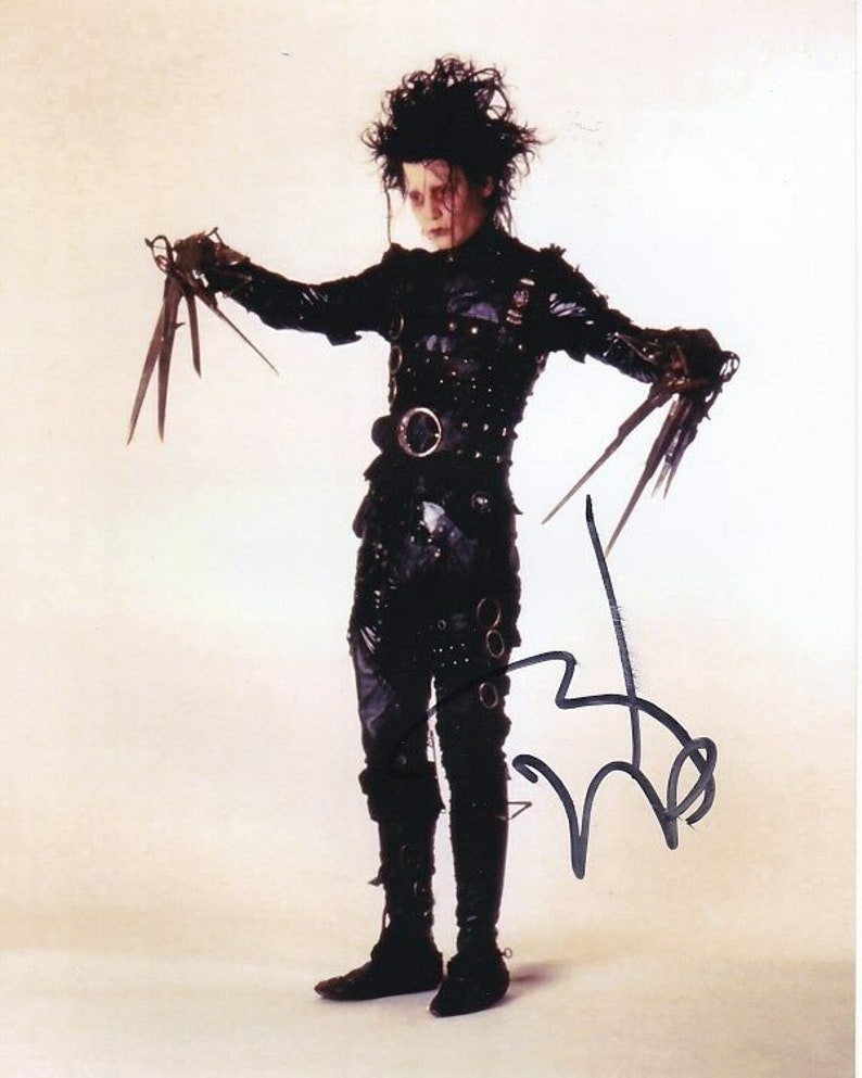 Johnny depp signed autographed edward scissorhands Photo Poster painting