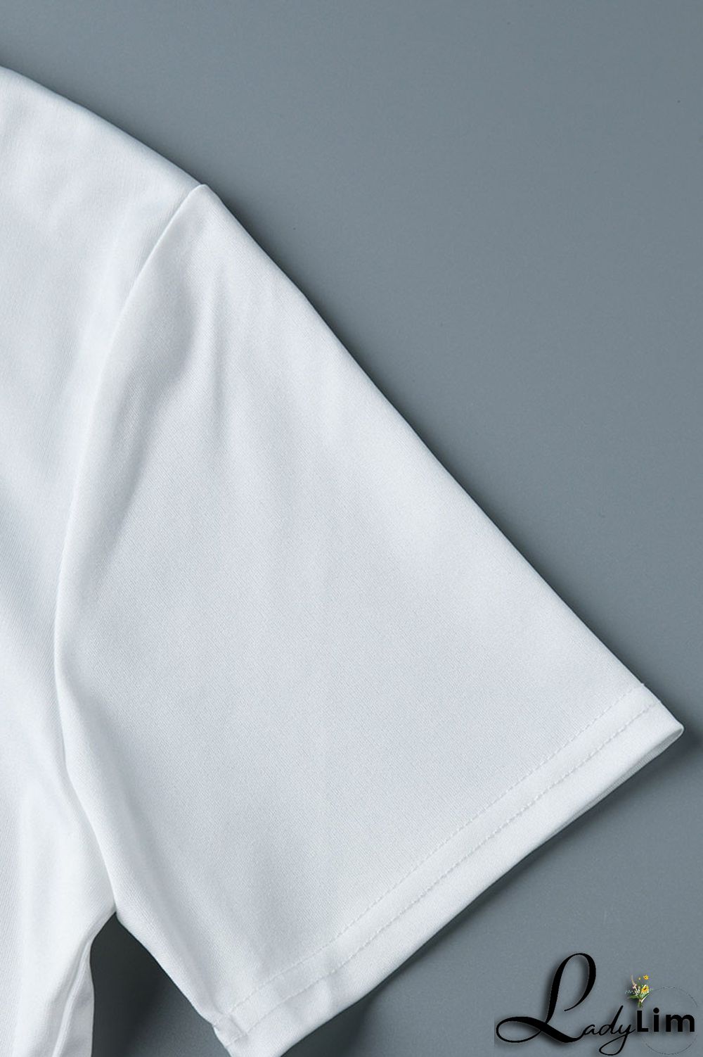 White Fashion Casual Print Basic O Neck Short Sleeve Two Pieces