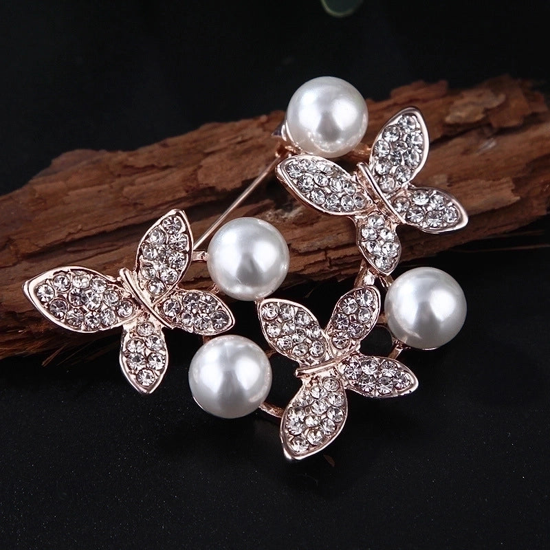 Elegant Pin Star Flower Snowflake Imitation Pearl Alloy Rhinestone Women’S Brooches