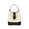 Stylish Dual Colors Leather Women's Bucket Bag