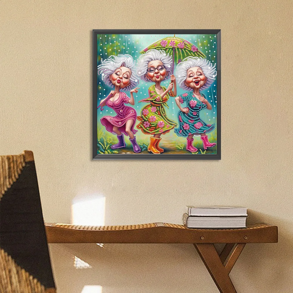 Diamond Painting - Partial Special Shaped Drill - Granny(Canvas|30*30cm)