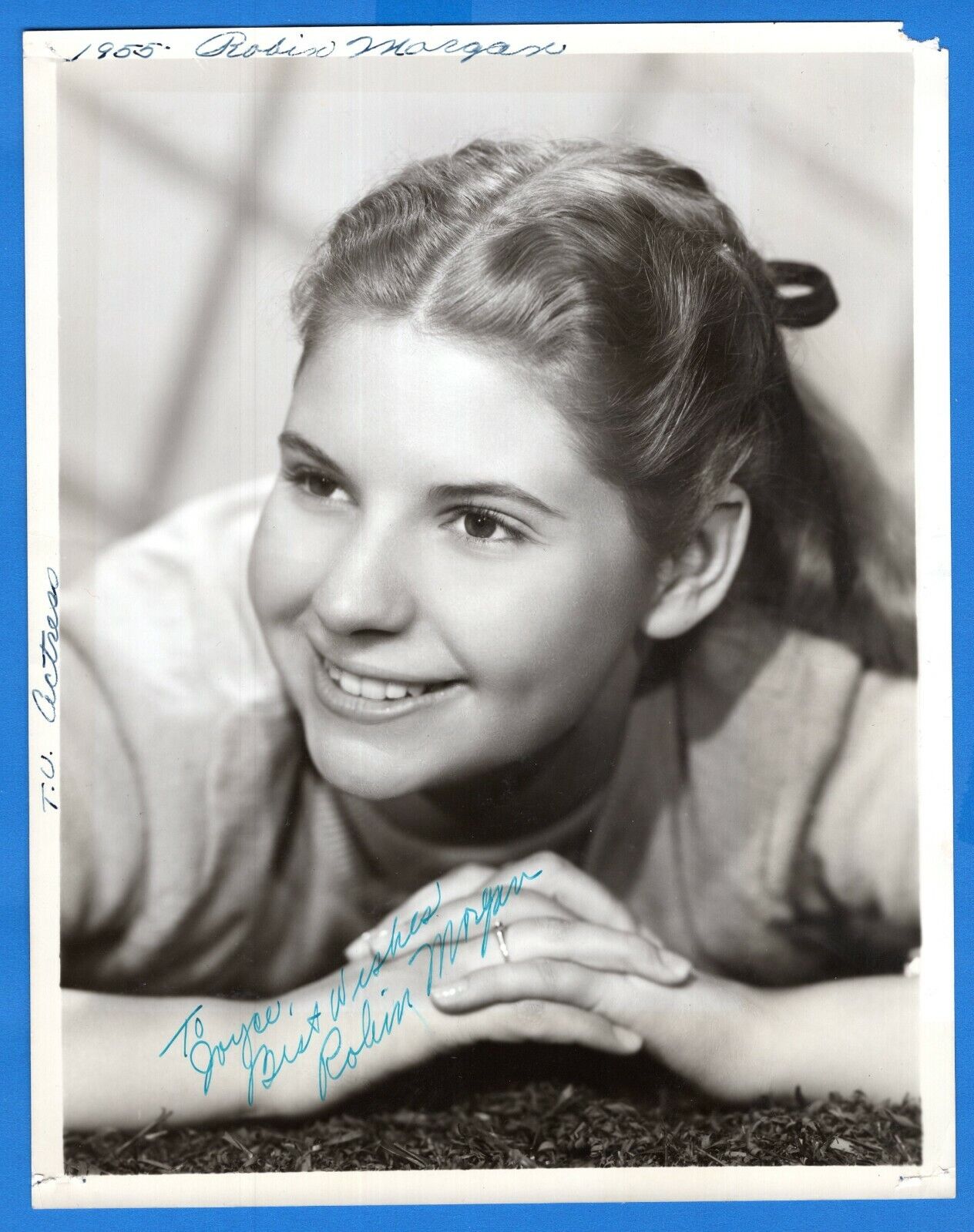 Robin Morgan Actress Hand Signed Autograph 7x9 Vintage Photo Poster painting