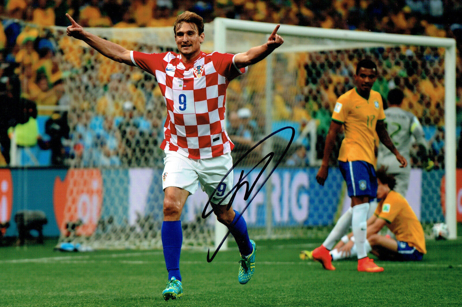 Nikica JELAVIC Signed Autograph 12x8 Photo Poster painting Croatia Football AFTAL COA