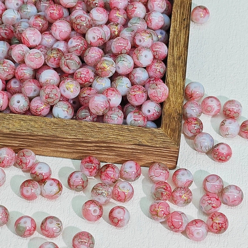 10mm Protein Jade Broken Glass Beads DIY Accessories Scattered Beads Handmade Beaded Paint Ornament Material Antique Bracelet