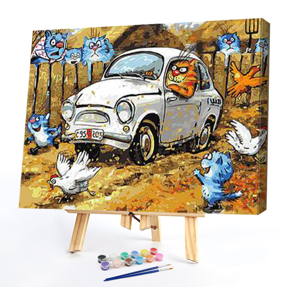 

50*40CM - Paint By Numbers - Blue Cat, 501 Original