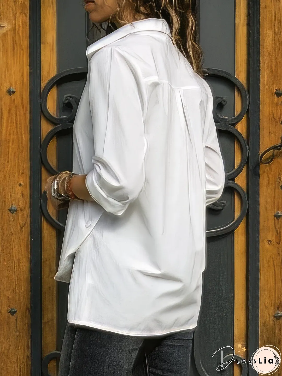 Asymmetrical Collared Shirt