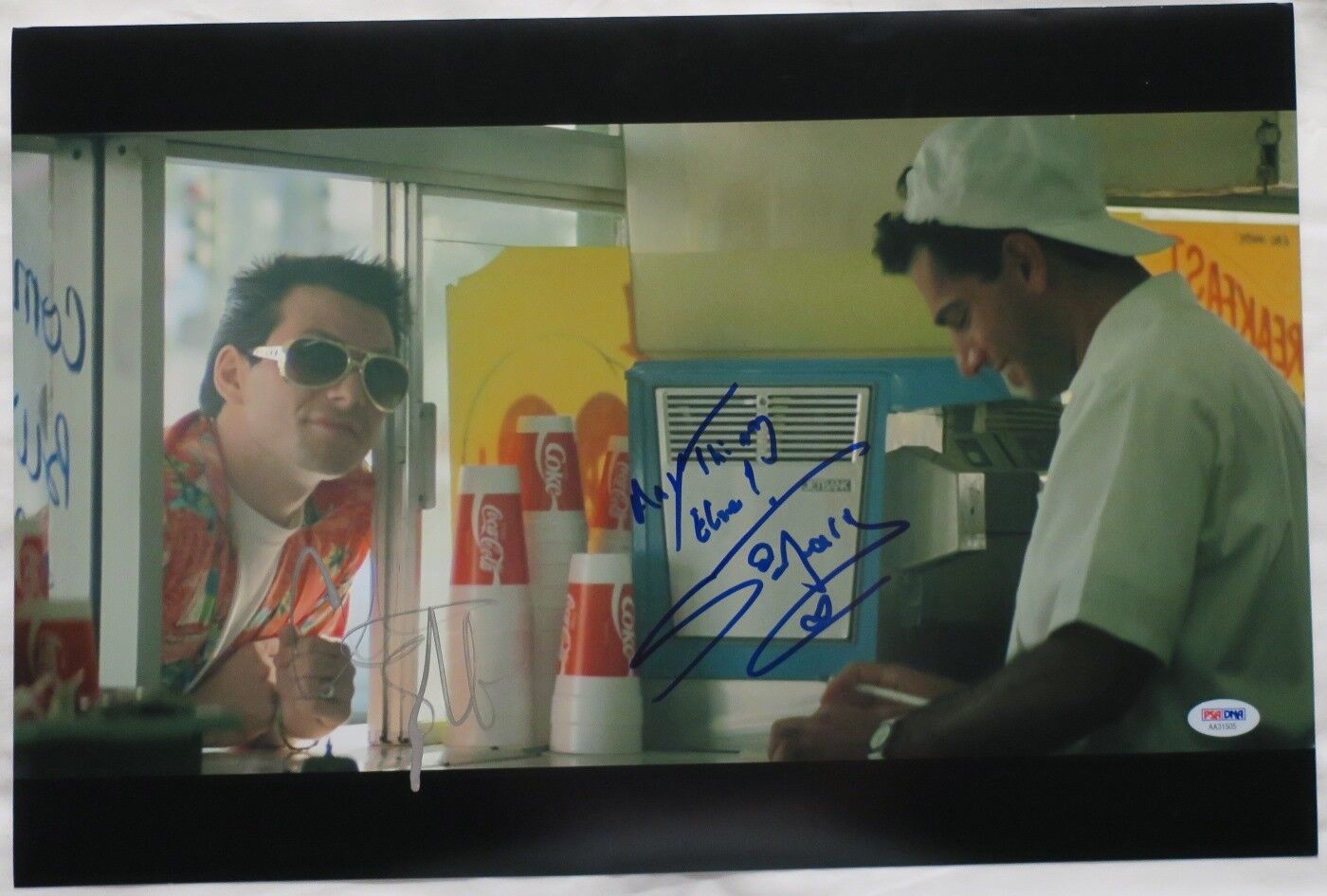 Christian Slater/Said Faraj Signed True Romance Auto 12x18 Photo Poster painting PSA/DNA#AA31505