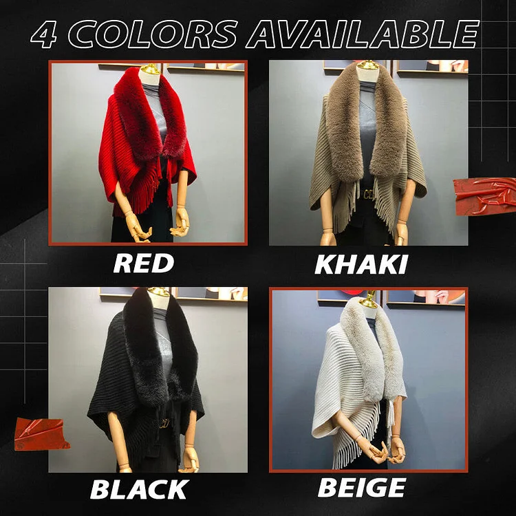 Fashion Fur Collar Shawl Cloak