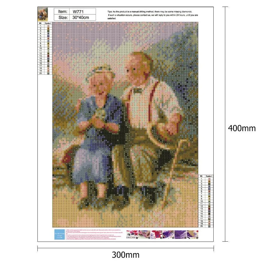 Diamond Painting - Full Round Drill - Warm Old Lovers(30*40cm)
