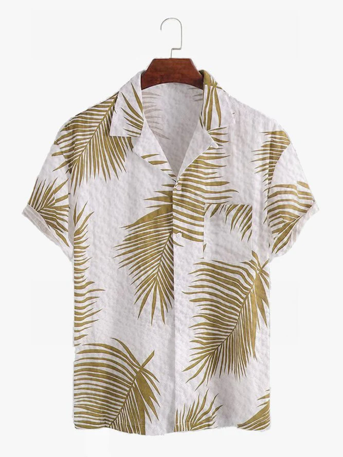 Men's Summer Style Hawaiian Cuban Collar Short Sleeve Shirt PLUSCLOTHESMAN