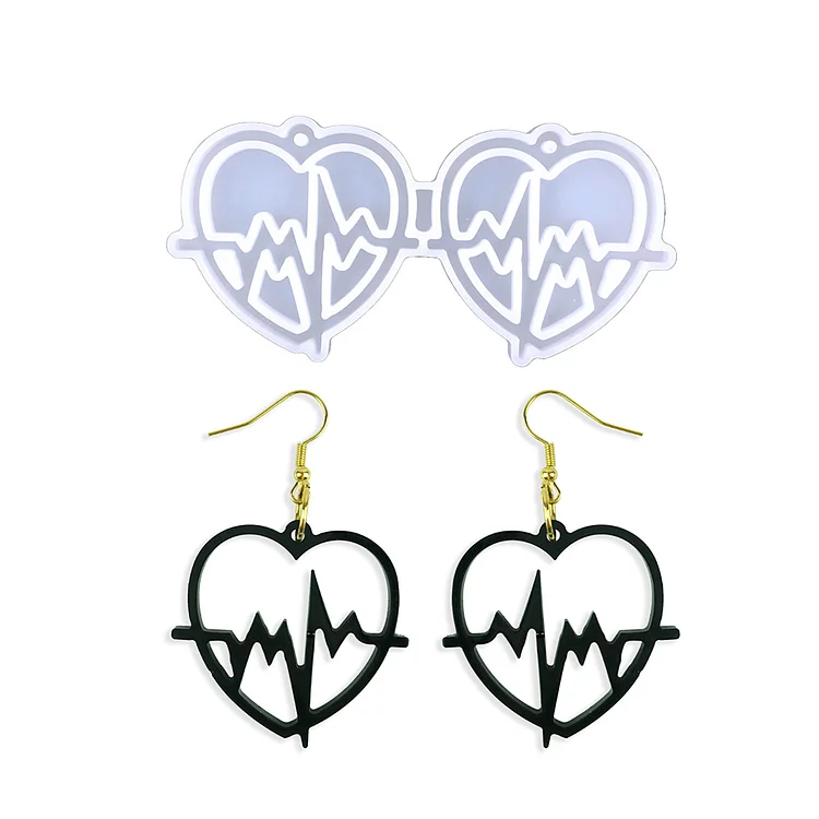 Heart Rate Pattern Pendant Resin Mold CrazyMold