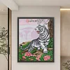 >SALE<Full Embroidery Eco-cotton Thread 11CT Printed White Tiger Cross Stitch 52x65cm