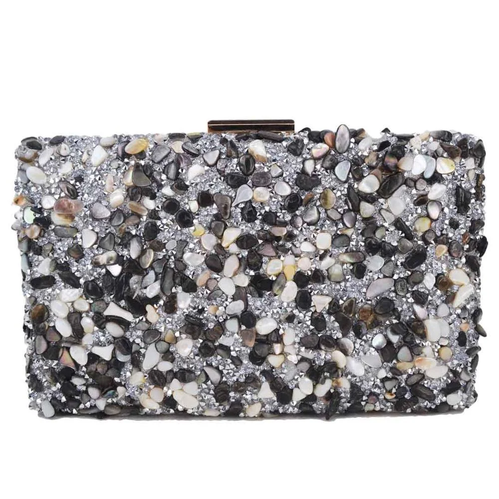 Newest Multicolor stones Clutch Bags Women Party Purse Evening Bags for Women Luxury Bridal Handbags Dropshipping