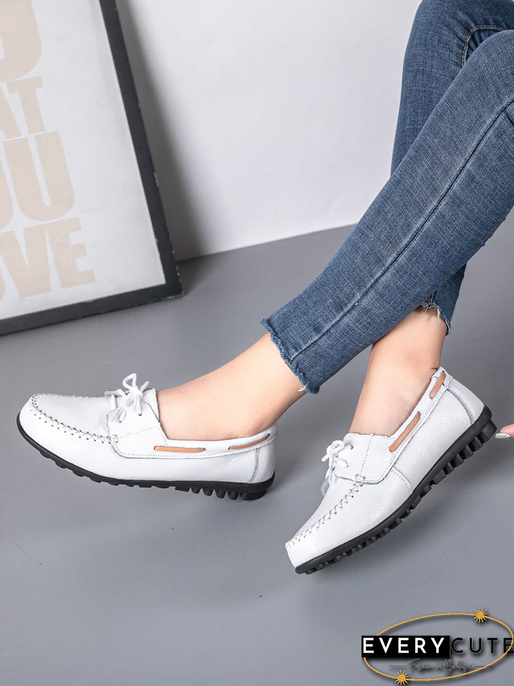 Retro Casual Simple Lace-up Flat Shoes