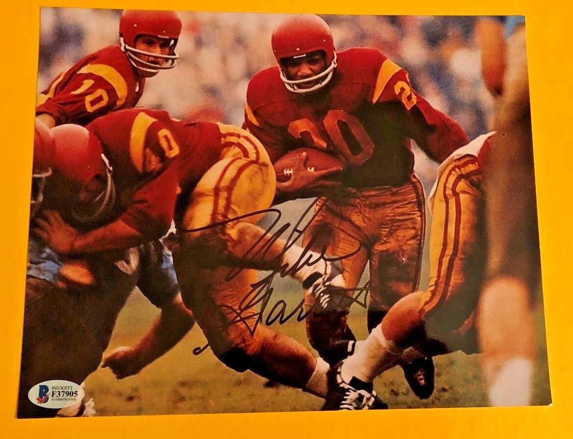 MIKE GARRETT SIGNED USC TROJANS 8X10 Photo Poster painting BECKETT CERTIFIED