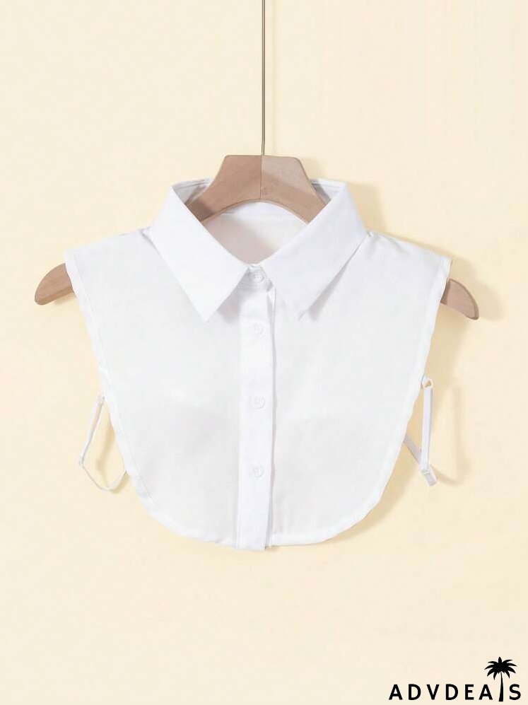 Button Detail Dickey Collar