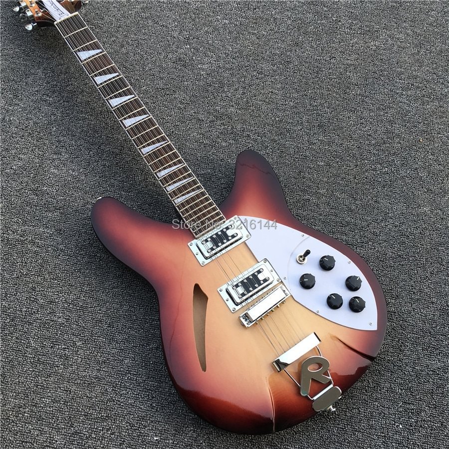 Semi Hollow body Rick 360 Electric guitar 12 strings guitar in Cherry burst color, All Color are available, Wholesale  VS