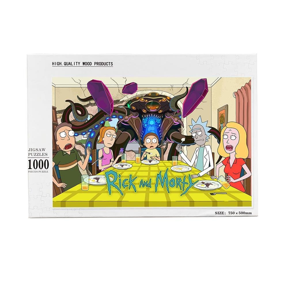 Rick and Morty Jigsaw Puzzle Educational Interactive Toy Family Use 1000 Pieces