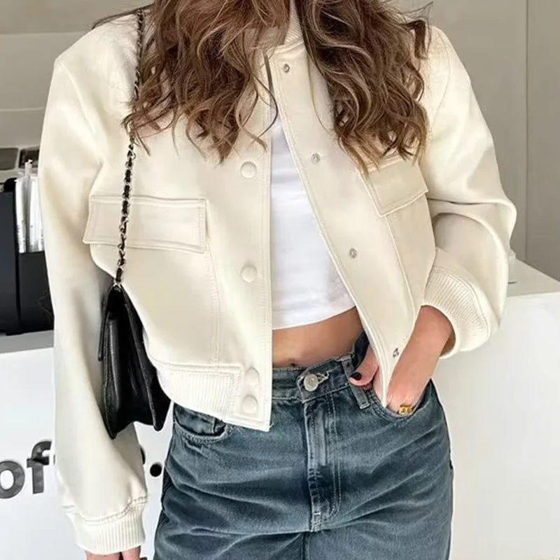 Brownm Brownm New Coat Temperament Stand Collar Large Pocket Neutral Wind Women's Winter Jacket Small Fragrant Wind Coat Female