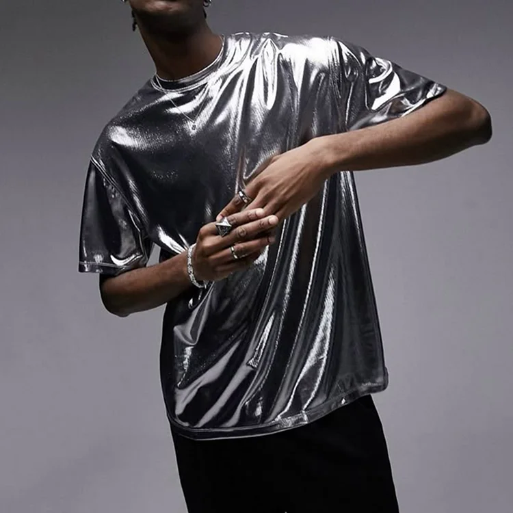 Futuristic Style Crew Neck Short Sleeve T-shirt