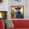 Diamond Painting-DIY Full Round Drill Cowboy Cat