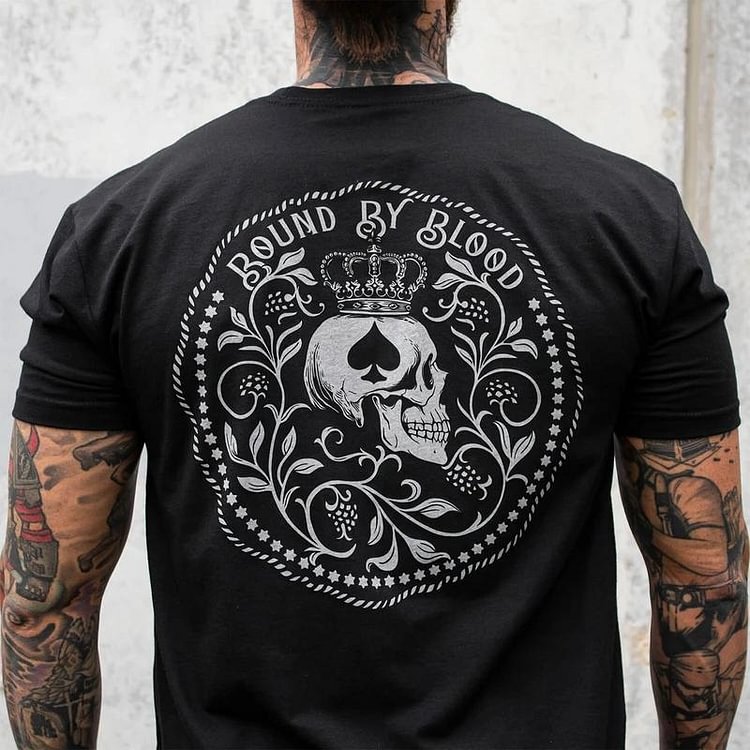 Round Neck BLOOD OATH Printed T-shirt