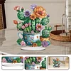 (US Only)Acrylic 2D Flat Print DIY Cactus Pots Diamond Painting Art Tabletop Decorations