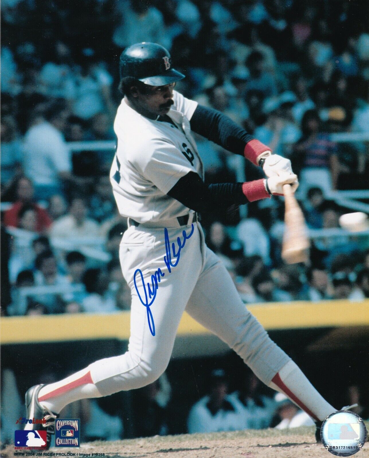 JIM RICE BOSTON RED SOX HOF ACTION SIGNED 8x10