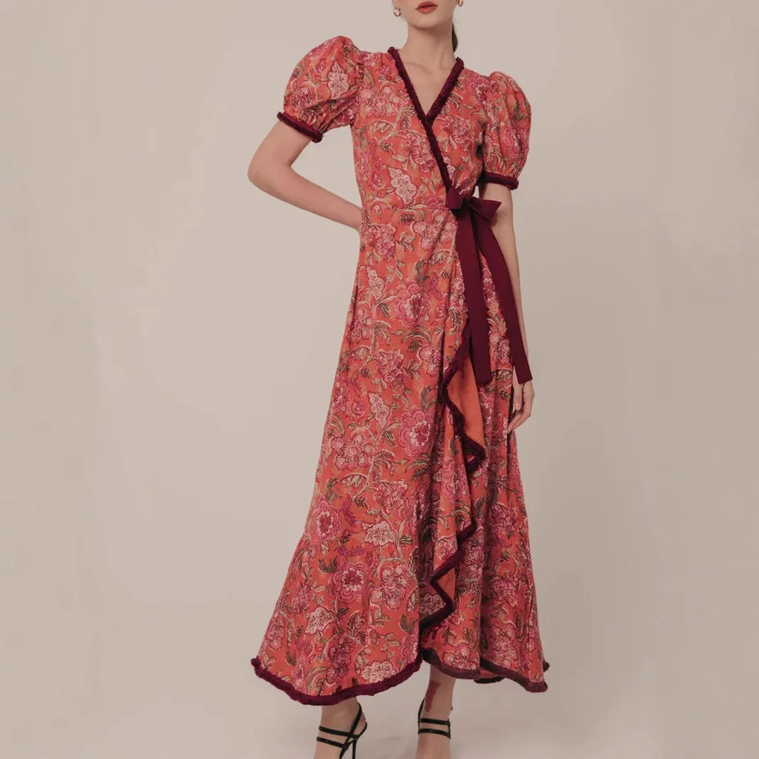 Athvotar Athvotar Bohemian Print Holiday Long Runner Dress