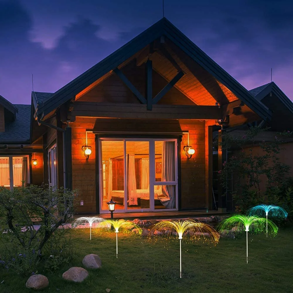 5PCS LED Jellyfish Shape Fiber Outdoor Pathway for Garden Gazebo