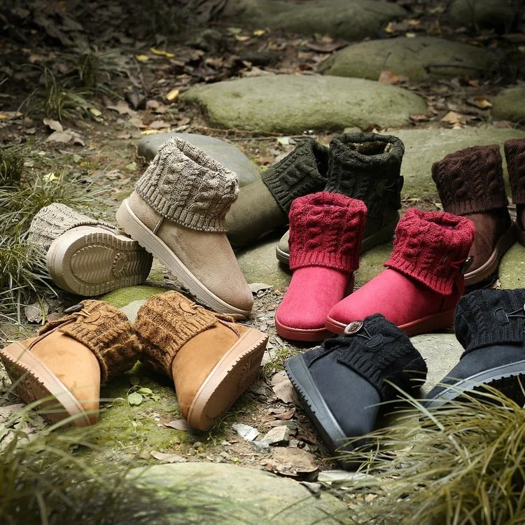 Women's Knitted Short Boots Warm Snow Boots