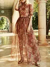Empire Floral Printed Half Sleeves Maxi Dress