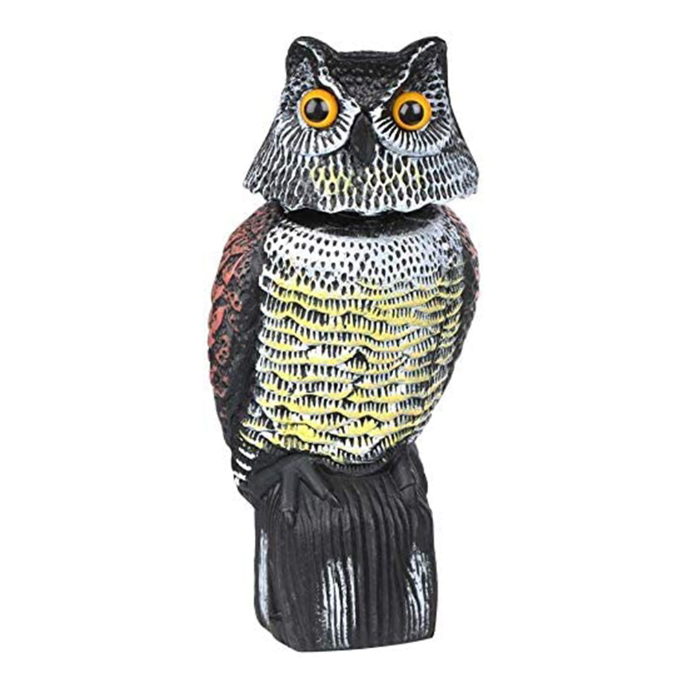 

360 Rotate Head Owl Bird Repellent Fake Realistic Garden Scare Pest Device, 501 Original