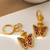 Exotic Butterfly Fireworks Golden Earrings