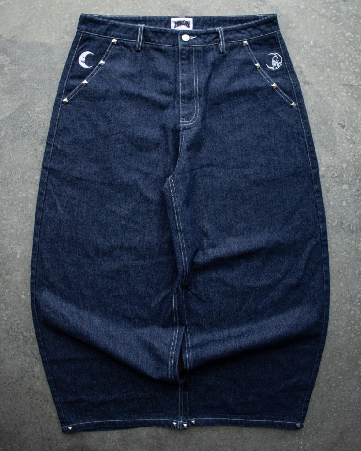 RAW - NAVY STUDDED SIMPLE - Baggy Jeans
