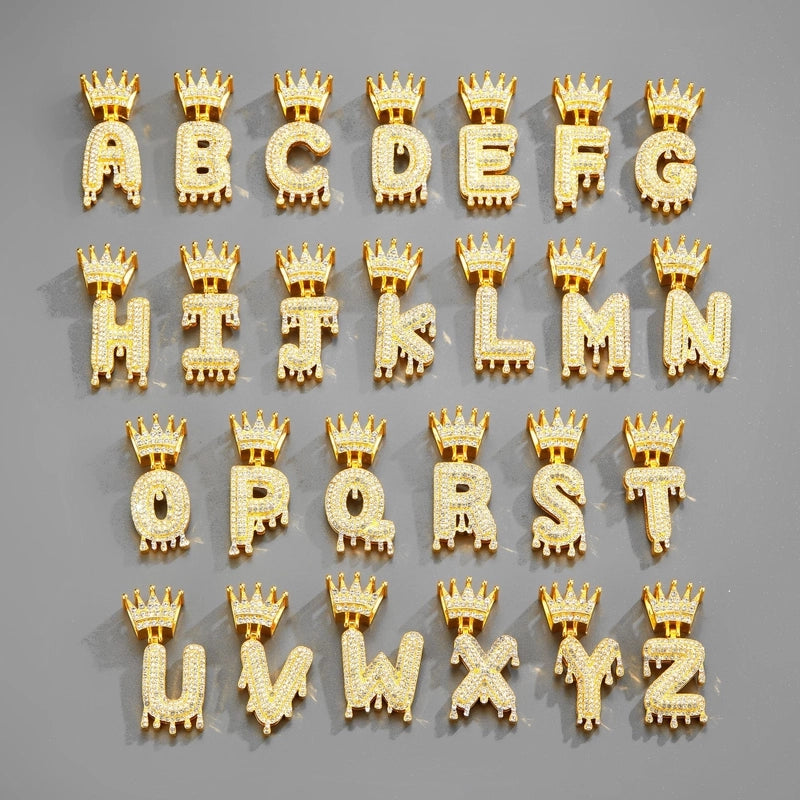 Hip-hop Letter Alloy Inlay Rhinestones Men’s Charms Necklace