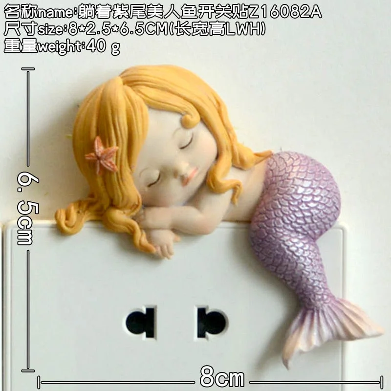 Cute Piggy Frog Cat Switch Stickers Refrigerator Magnet Sticker Room Decor Resin Animal Switch Cover House Wall Decoration