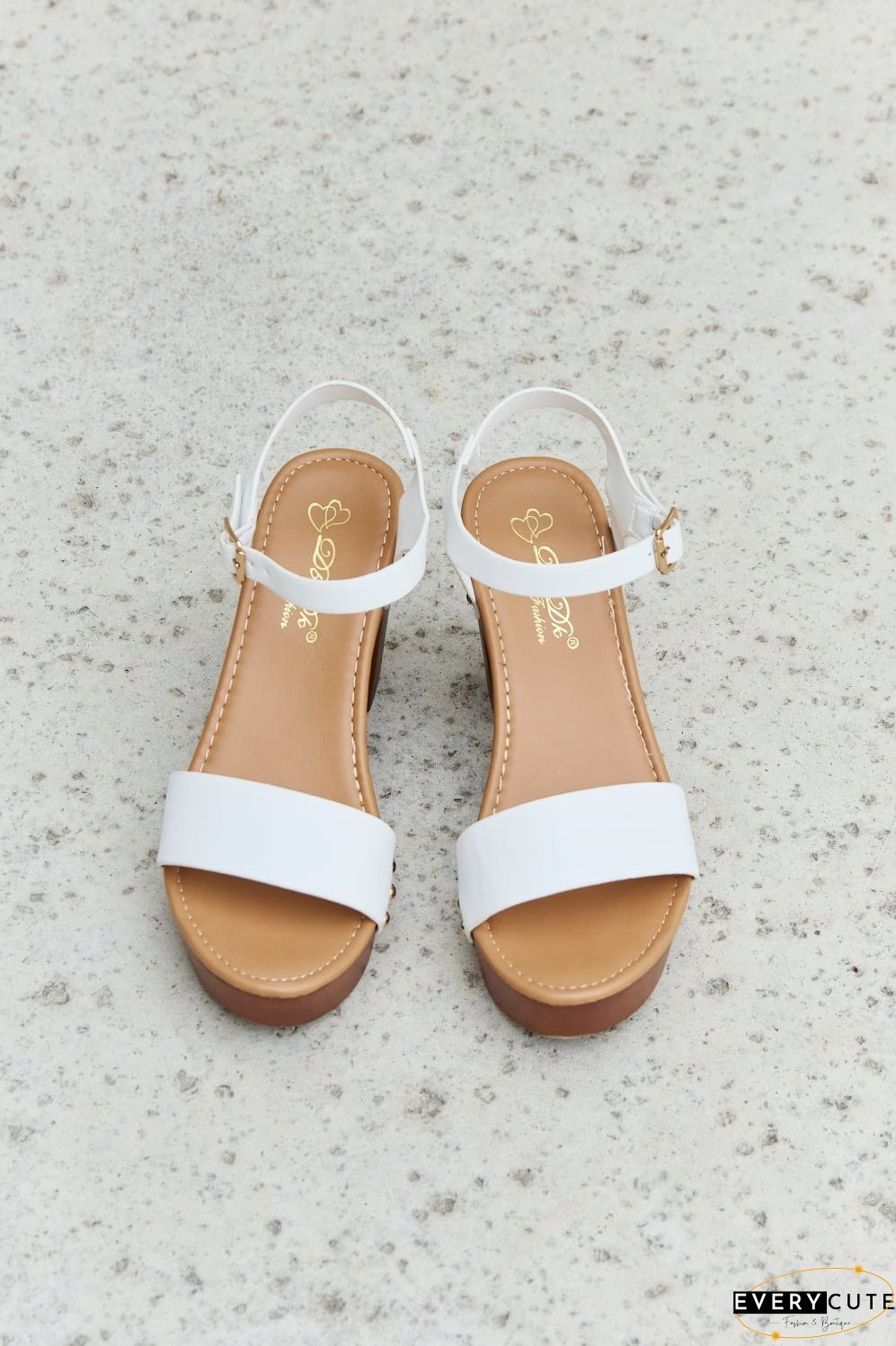 DDK Time After Time Wooden Platform Strap Heels
