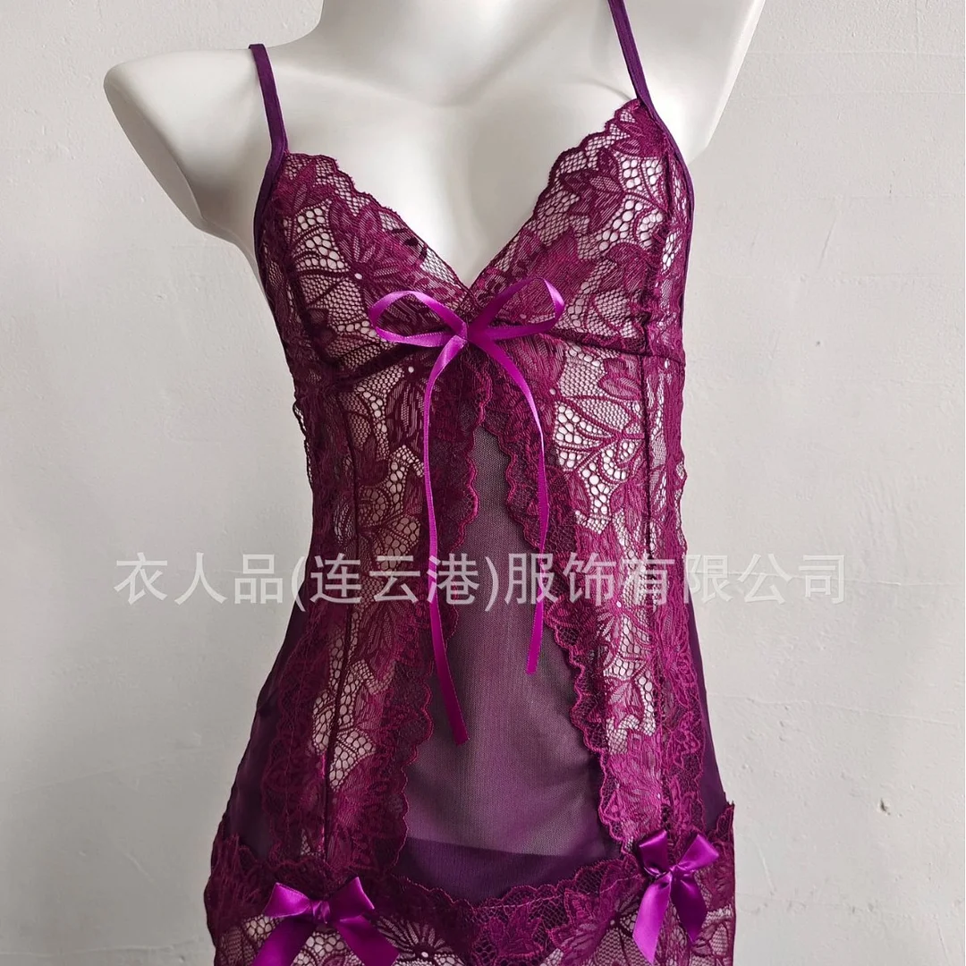 Churchf Sex Lingerie Pyjamas Suit Sexy Transparent Lace Uniform Seduction Role-Playing Hot Passion Outfit